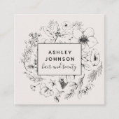 Moderne botweg en zwart handschrift vierkante visitekaartje (Voorkant)