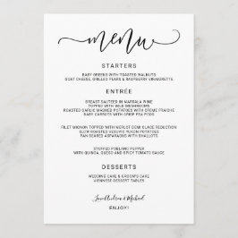 Moderne Bounce kalligrafie Swirly (zwart) bruiloft Menu