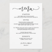 Moderne Bounce kalligrafie Swirly (zwart) bruiloft Menu (Voorkant)