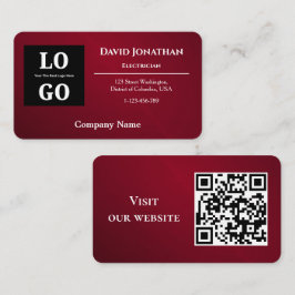 Moderne Bourgogne aangepast logo en QR-code Visitekaartje