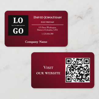 Moderne Bourgogne aangepast logo en QR-code Visitekaartje