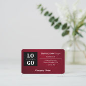 Moderne Bourgogne aangepast logo en QR-code Visitekaartje (Staand voorkant)