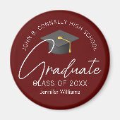 Moderne Bourgogne Afstuderen Custom 2025 Afstudere Magneet (Voorkant)