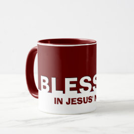 Moderne Bourgogne BLESSED in Jezus naam Christelij Mok