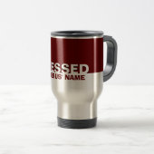 Moderne Bourgogne BLESSED in Jezus naam Christelij Reisbeker (Voorkant rechts)