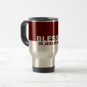 Moderne Bourgogne BLESSED in Jezus naam Christelij Reisbeker (Voorkant links)