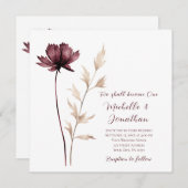 Moderne Bourgogne Bloemen Christelijke Bijbelbruil Kaart (Voorkant / Achterkant)