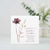 Moderne Bourgogne Bloemen Christelijke Bijbelbruil Kaart (Staand voorkant)