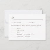 Moderne Bourgogne Bloemen Geometrische Ivoor Maalt RSVP Kaartje (Achterkant)