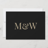 Moderne Bourgogne Bloemen Goud Monogram Bruiloft Kaart (Achterkant)