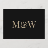 Moderne Bourgogne Bloemen Goud Monogram Ontvangst Informatiekaartje (Achterkant)
