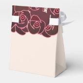 Moderne Bourgogne Bloemen Huwelijk Bedankt Bedankdoosjes (Achterkant)