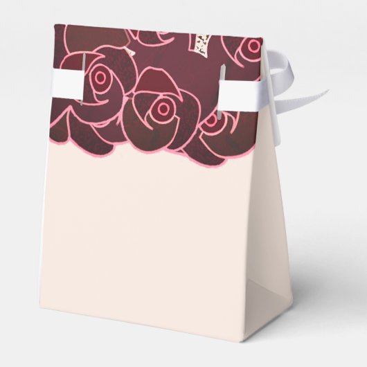 Moderne Bourgogne Bloemen Huwelijk Bedankt Bedankdoosjes (Achterkant)