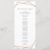 Moderne Bourgogne Bloemen Ivoor Geometrische Bruil Programmakaart (Achterkant)