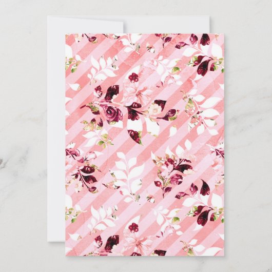 Moderne Bourgogne & Blush Bloemen Bruiloft Uitnodi Kaart (Achterkant)