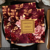 Moderne Bourgogne Blush Goud Trouwpapier Servetten