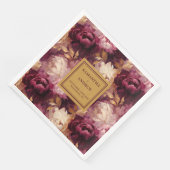 Moderne Bourgogne Blush Gouden Trouwdoek Servetten (Hoek)