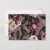 Moderne Bourgogne & Cream Pioenrozen Bloemen QR Co RSVP Kaartje (Achterkant)