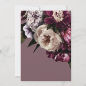 Moderne Bourgogne & Cream Pioenrozen Bloemenbruilo Save The Date (Achterkant)