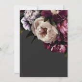 Moderne Bourgogne Crème Pioenbloemen Bruids Brunch Kaart (Achterkant)