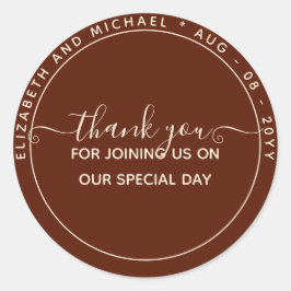 Moderne Bourgogne Dank-je-wel-cadeau Ronde Sticker