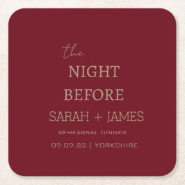 Moderne Bourgogne de avond voor het repetitiediner Kartonnen Onderzetters