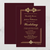Moderne Bourgogne en gouden weddenschappen Kaart (Voorkant / Achterkant)