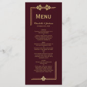Moderne Bourgogne en gouden weddenschappen Menu (Voorkant)