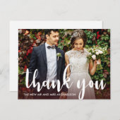 Moderne Bourgogne en Witte Trouwfoto Dank u Briefkaart (Voorkant / Achterkant)