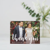 Moderne Bourgogne en Witte Trouwfoto Dank u Briefkaart (Staand voorkant)