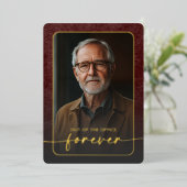 Moderne  Bourgogne Foto Retirement Party Folie Uitnodiging (Staand Voorkant)