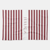 Moderne Bourgogne gestreept patroon naam Theedoek (Horizontaal)