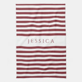 Moderne Bourgogne gestreept patroon naam Theedoek (Verticaal)