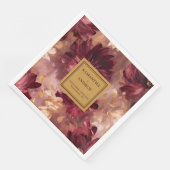 Moderne Bourgogne Gold Blush Trouwpapier Servetten (Hoek)