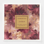 Moderne Bourgogne Gold Blush Trouwpapier Servetten (Voorkant)