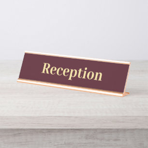 Moderne Bourgogne Gold Professionele Kantoor Recep Bureau Naambordje