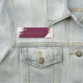 Moderne Bourgogne gouden verf streken Naamplaatje (In situ)