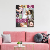 Moderne Bourgogne kleurenblokfamilie 6 Foto-collag Canvas Afdruk (Insitu (Woonkamer))