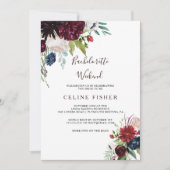 Moderne Bourgogne marine bloemenvrijgezellenweeken Kaart (Voorkant)