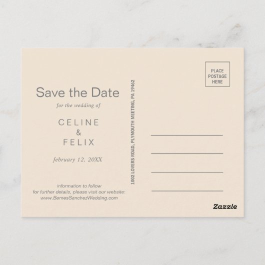 Moderne Bourgogne marine Blush Floral Save the Dat Briefkaart (Achterkant)