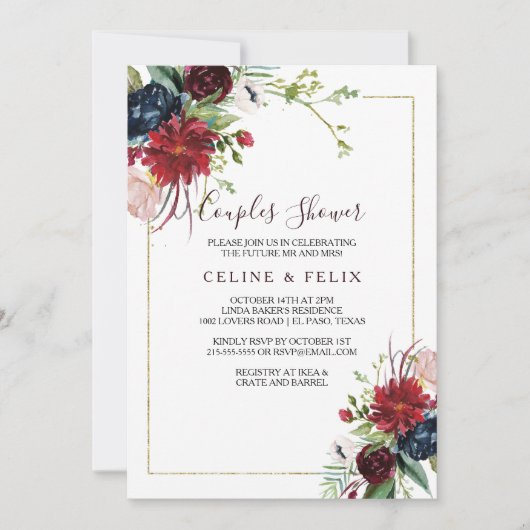 Moderne Bourgogne marinescheepvaart met blush Flor Kaart (Voorkant)