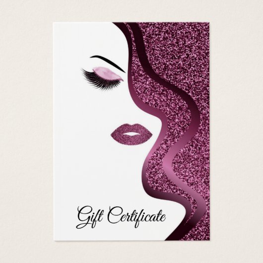 Moderne Bourgogne met Glitter Effect Visitekaartje (Voorkant)