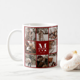 Moderne Bourgogne Multi Photo Collage Keepsake Koffiemok