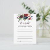 Moderne Bourgogne Navy Bloemen Bucket List Kaarten (Staand voorkant)