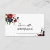 Moderne Bourgogne Navy Blush Bloemenluier Raffle Informatiekaartje (Voorkant)