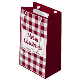 Moderne Bourgogne Plaid Vrolijk Kerstfeest Klein Cadeauzakje