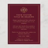 Moderne Bourgogne Red Business Logo Promotionele Flyer (Achterkant)