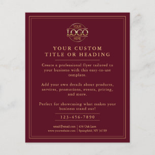 Moderne Bourgogne Red Business Logo Promotionele Flyer