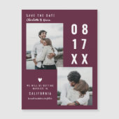 Moderne Bourgogne redt de date bruiloft 2 foto's (Voorkant)