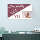 Moderne Bourgogne Rood Gelukkige 70e Verjaardag Fo Spandoek